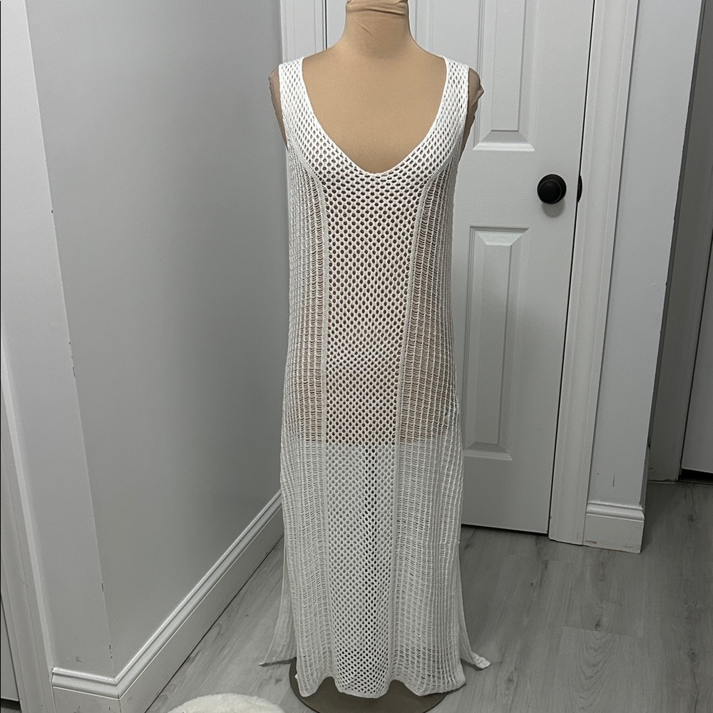 Zara | Swim | Zara White Crochet Cover Up Maxi Dress